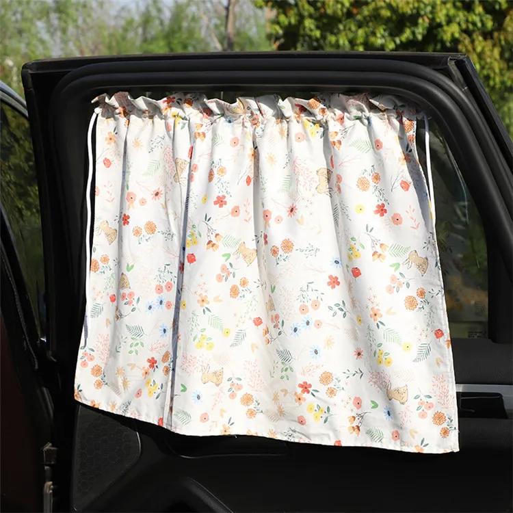 Universal Car Window Sunshade Cover with Suction Cup Cartoon Side Curtain for UV Protection Kids Baby Safety