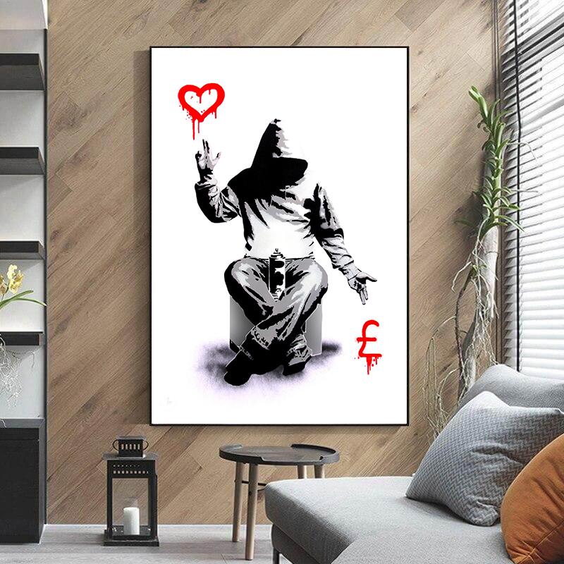 Modern Street Graffiti Art Posters and Prints Figures Canvas Painting Wall Art Pictures for Office Living Room Home Decoration