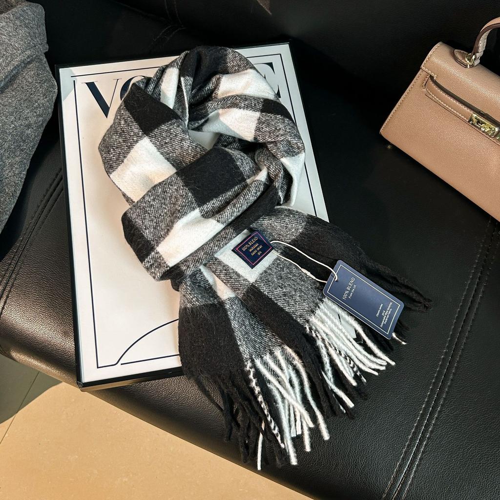 Korean Atmosphere New Plaid Scarf Women's Winter Korean Version Thickened Student Versatile Warm Cute Scarf