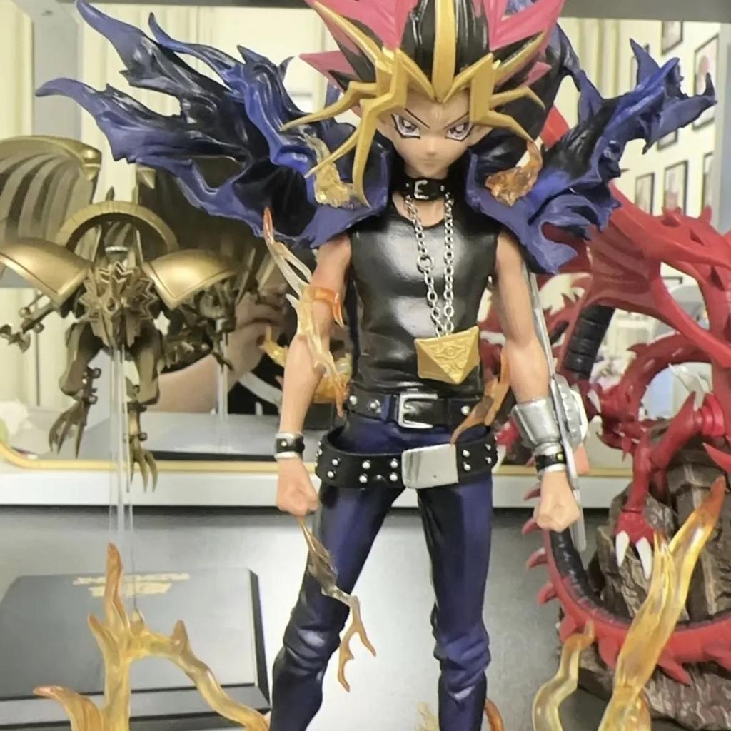 New 28cm Anime Duel Monsters Anime Figure Gk Yugi Muto Doll 2 Heads Pvc Statue Model Collectible Decoration Toys Christmas Gift