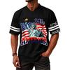 Men's Casual V Neck Jersey 250th America Independence Day Printed Short Sleeve Sports T Shirt Top with Lettering
