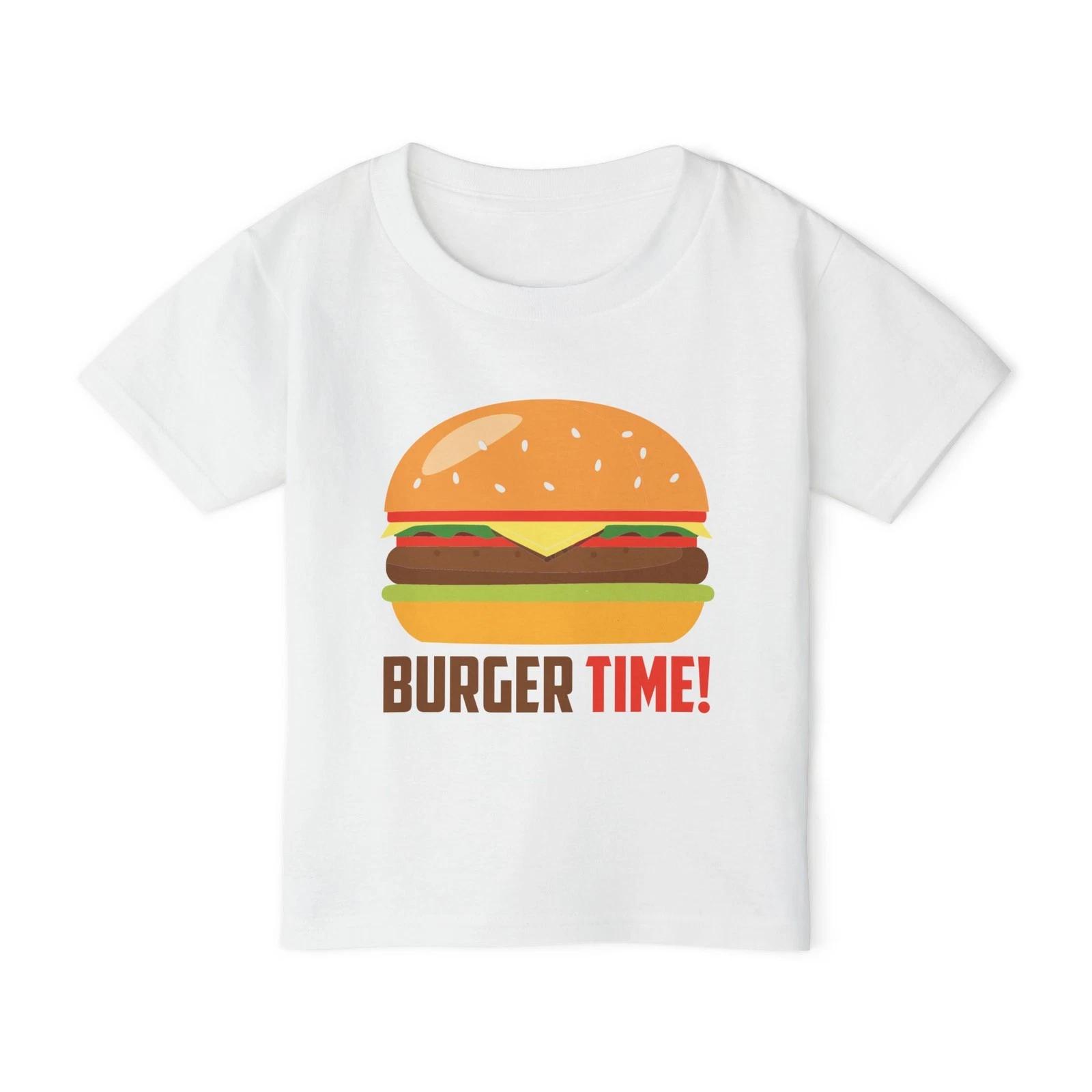 Burger Time - Cute Funny Cartoon Graphic Gildan Toddler Heavy Cotton Tee S