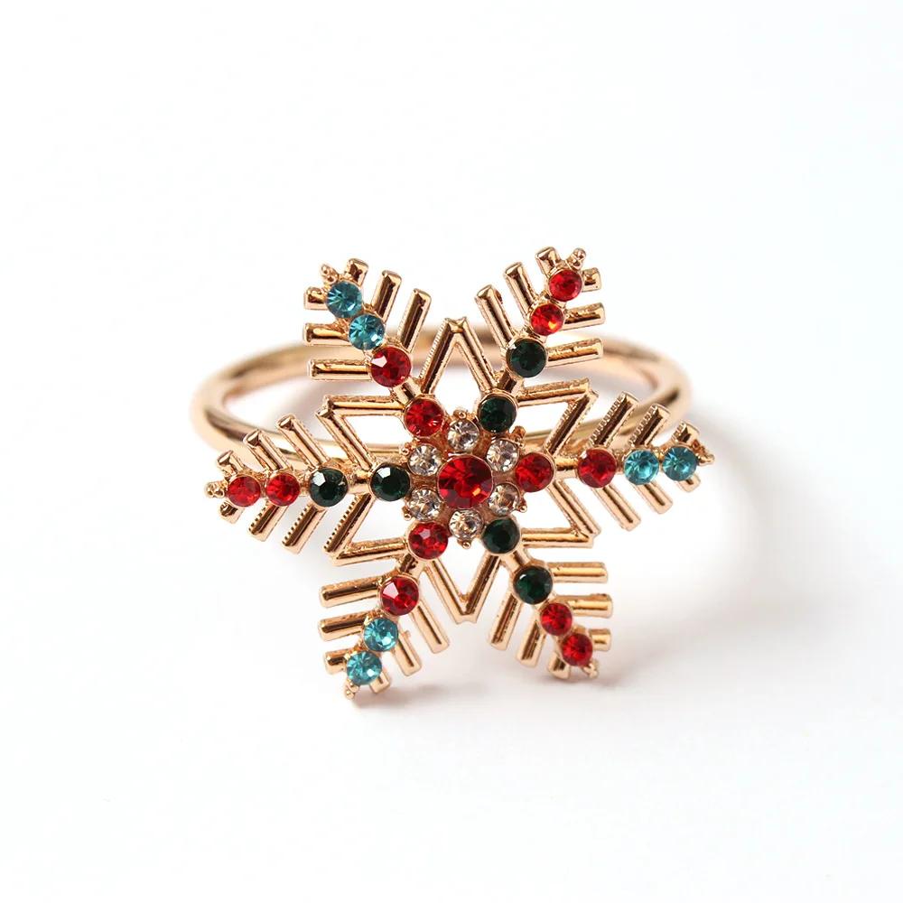 

Рождественские держатели для салфеток, рождественское украшение стола для дома, металлическое кольцо из оленьего рога для салфеток, свадебный банкет, украшение стола в отеле