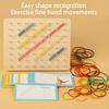 Wooden Geoboard Game with Cards Rubber Bands Geometric Shape Leaning Thinking Training Educational Nail Board Game Toddlers Boys Girls Gift