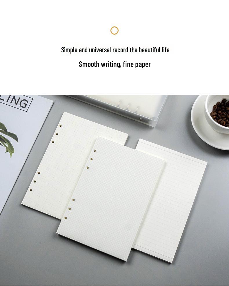Loose-leaf Practice Paper - 45 Sheets, A5/B5, Grid & Lined, 6-Hole for Student Arithmetic & English Learning Refill