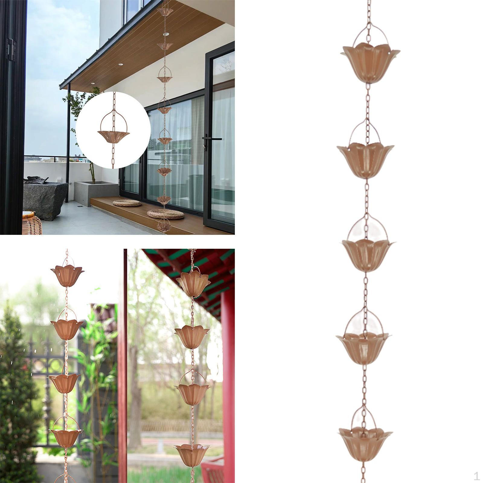 

3,3-футовая дождевая цепь, колокольчики для улавливания дождевой воды, декор для дома, металлические водостоки Style A