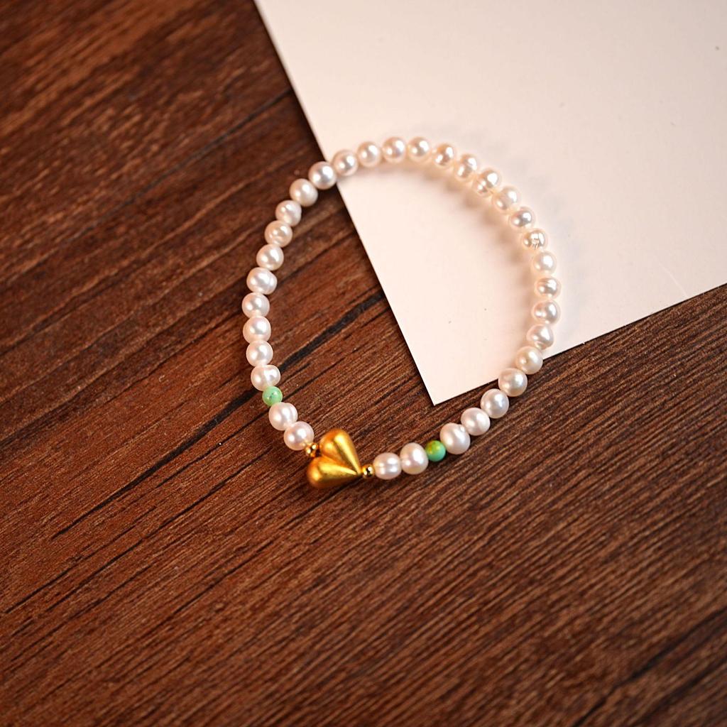 New Chinese Style Freshwater Pearl & Agate Beaded Bracelet - Luxury Women's Non-Fading Jewelry
