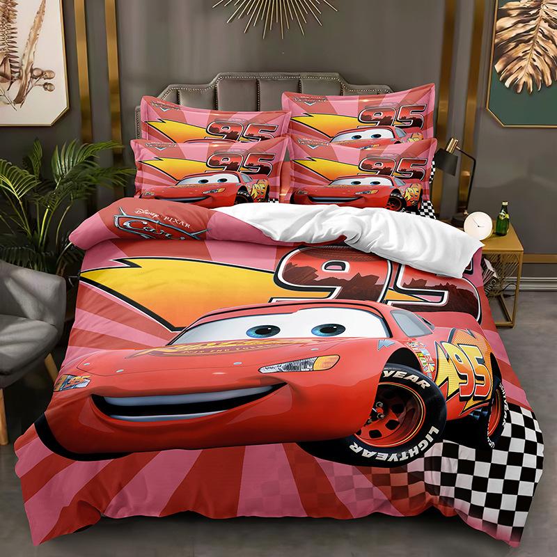 3D Digital Printing Car Story Three-Piece Cartoon Animation Bedding Kit