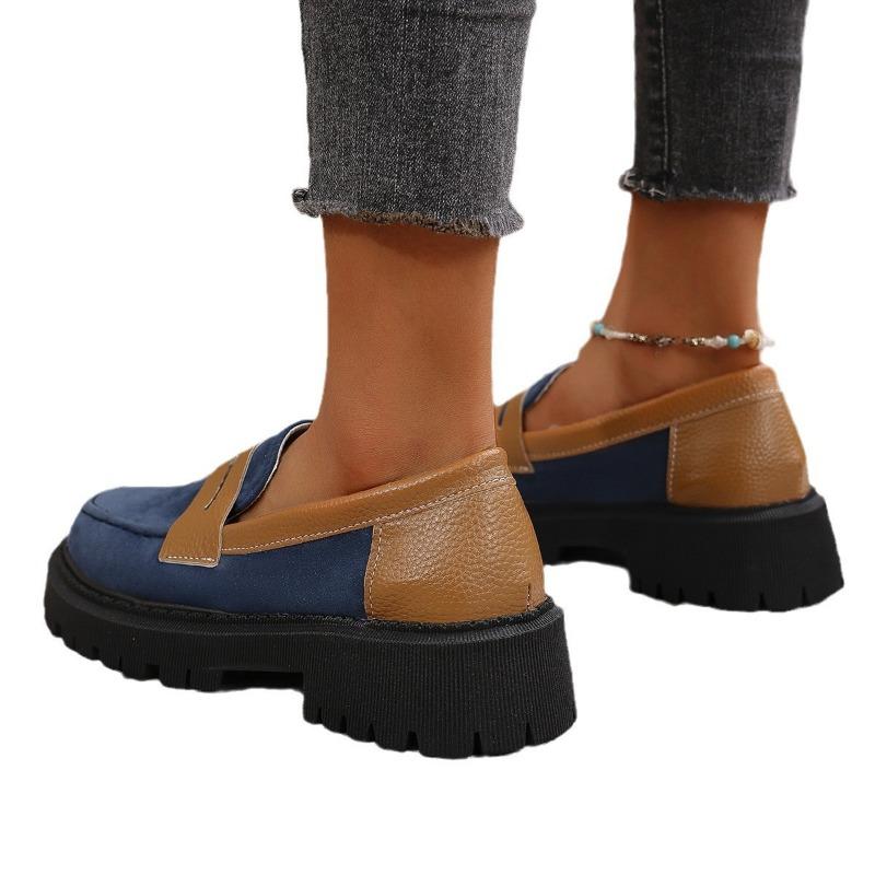 Large size small leather shoes women's spring and autumn new low heel one pedal low top