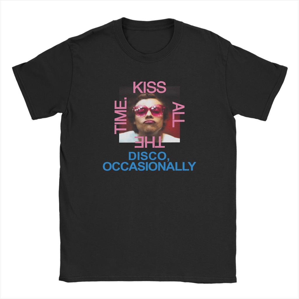 Unisex HHarry SStyles Kiss all the time T Shirt Cotton Clothes Casual Short Sleeve Crew Neck Tees Unique TShirts