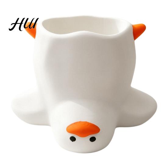 Playful Desktop Decor Upside Down Duck Pen Holder, 3D Printed Desk Organizer, Funny Creative Gift for Girls Stationery Storage Holder Office