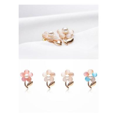Women's Flower Pearl Detail Mix Earrings