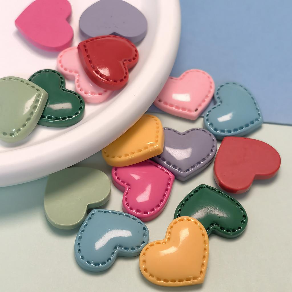 100Pcs Colorful Love Heart Resin Charms Flatback Buttons Beads for Card Making Scrapbooking Phone Case Decor and Jewelry Making