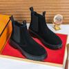 Fashion New Chelsea Boots, Slip-resistant and Durable Mid-calf British Style Thick-soled Heightening Genuine Leather Men's Boots