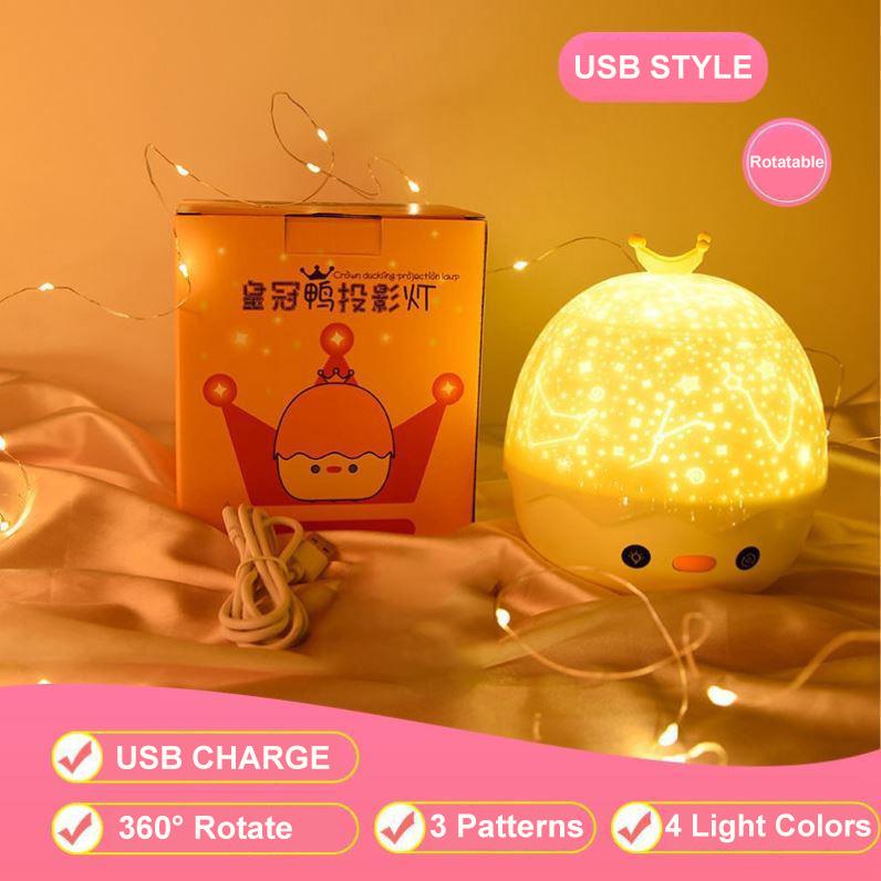 

Пульт дистанционного управления Crown Duck Романтическое звездное небо Вращающийся проекционный свет Bluetooth Аудио Атмосферный Ночной светильник Подарок девушке 0-5W