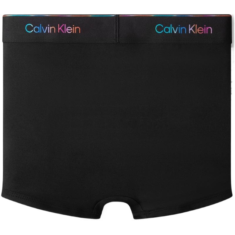 Calvin Klein Colorful Jacquard Waistband Lightweight Anti-Chafing Boxer Briefs Men Underwear Space-Black NB4235
