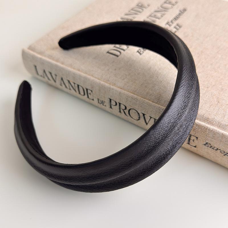 Franse Stijl Haar Hoepel Haarbanden Retro Leer Brede Hoofdbanden Vrouwen Haarband Vrouwelijk Gezicht Wassen Make-up Hoofddeksel Haar Accessoires