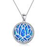 Necklace Circular Hollow Lotus Pendant
