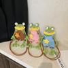 Childrens Cartoon Knit Crossbody Bag With Frog Exterior Design For Daily Use