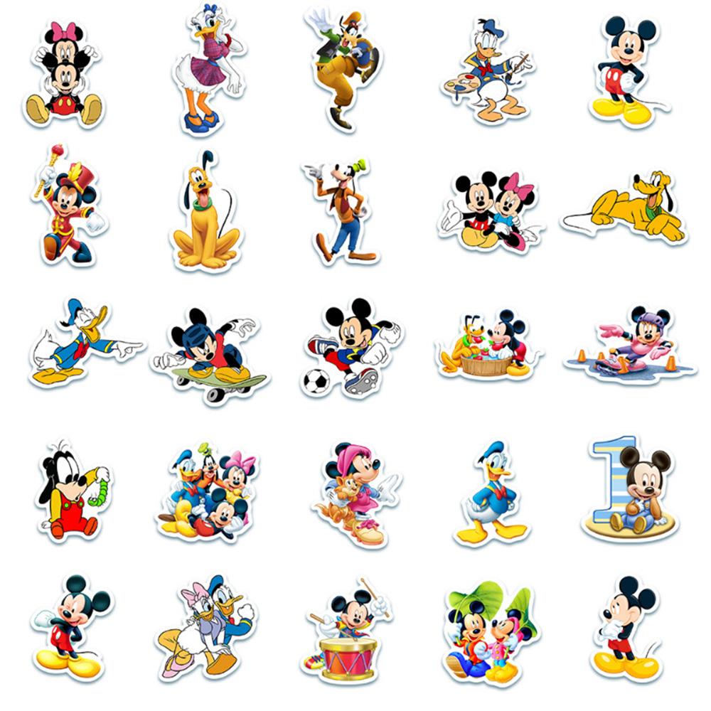 50pcs Disney Movie Mickey Mouse Sticker Animation Decal DIY Skateboard Laptop Motorcycle Cool Cute Cartoon Sticker