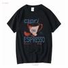 Capri Italy Espresso Club 1980 T Shirt Soft Vintage Cotton Vintage Washed Casual Slightly Unisex Streetwear Comfortable Fashion