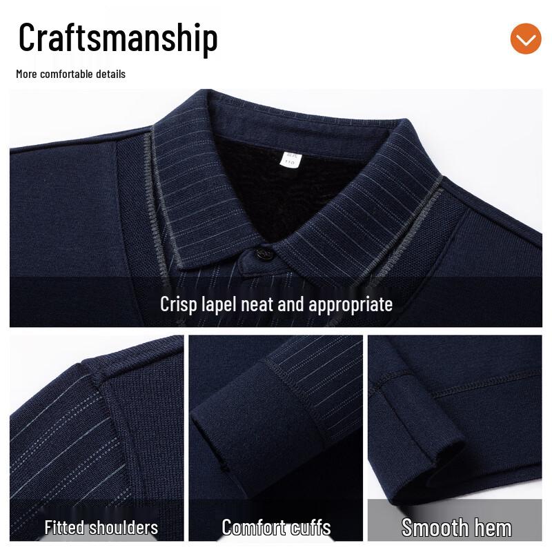 ROMON Men's Fleece-Lined Wool Blend Pullover