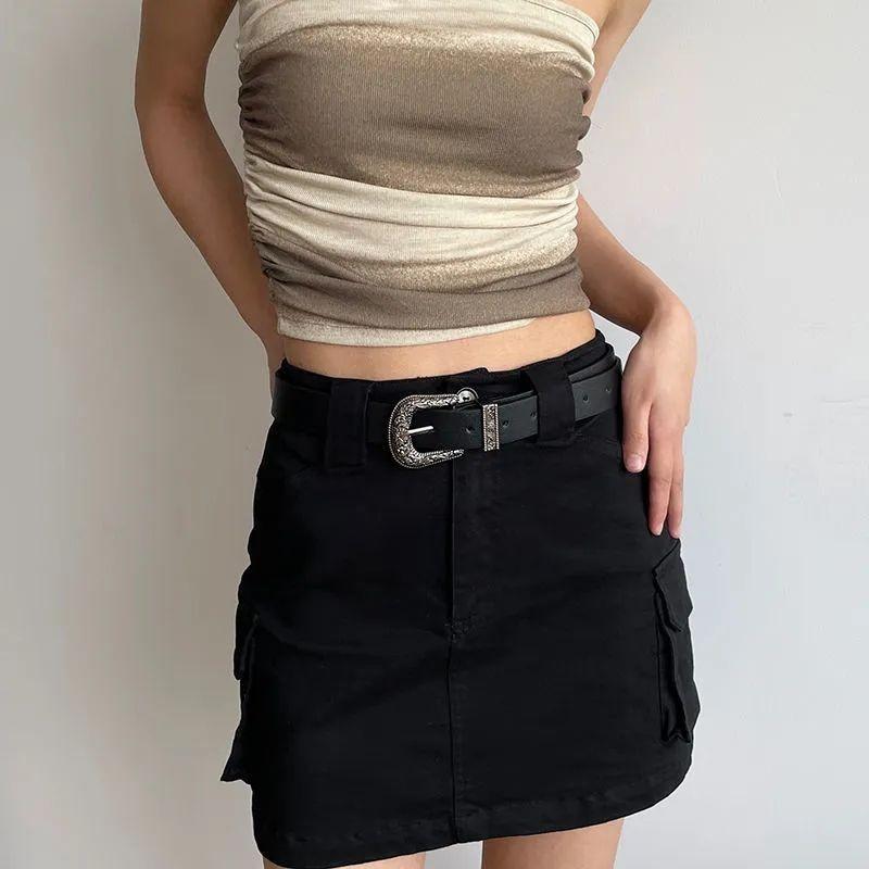 Trendy Black Pu Belt With Elegant Design For Stylish Millennial Fashionistas