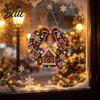 Weihnachts-Hängeornament Bastel-Diamantmalerei Kranz-Set mit LED-Lichterkette, Schneemann-Perlenkunst Funkelnde Strasssteine für Erwachsene, DIY