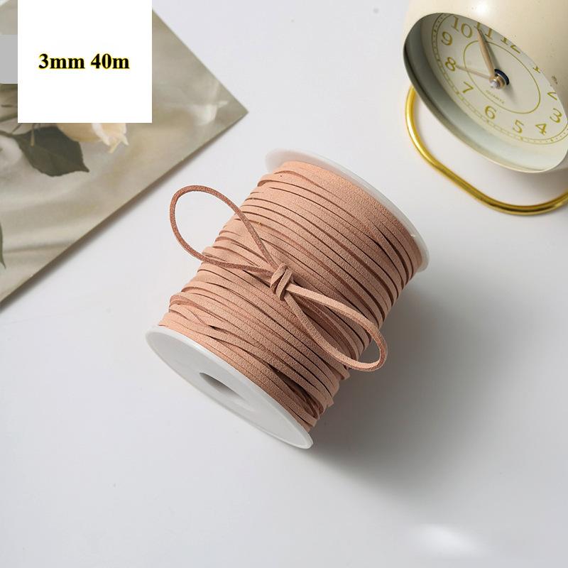 3mm 40m Leather Rope Floral Bouquet Wrap Ribbon for DIY Gift Packaging and Handmade Crafts Apparel Sewing Supplies