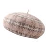 Autumn and winter new pure wool women's beret plaid woolen painter's hat shows the face of the small pumpkin hat tide