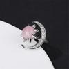 Shimmering Star Moon Pattern Crystal Ring Scratch Resistant Handmade Finger Accessories Elegant Anniversary Present
