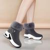 Autumn Winter Plus Size Women's Thick Soled Snow Boots Comfortable Warm Sponge Cake Slope Heel Velvet Short Cotton Boots 35-43