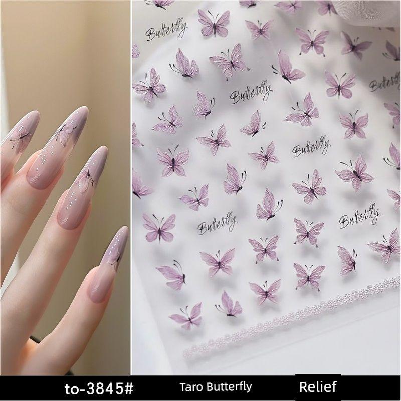 

Fantasy Girls Favorite Butterfly Embossed Shell Nail Sticker to-3845# relief