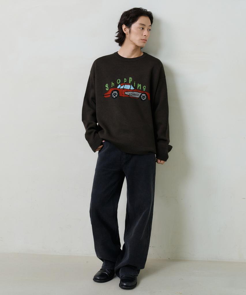 KNOUUN Straight Cotton Pants (Black)