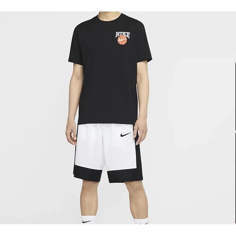 Nike T Shirts Men's Black Crew Neck Moderate Straight Fit (Unisex) T-Shirts CD1287 010