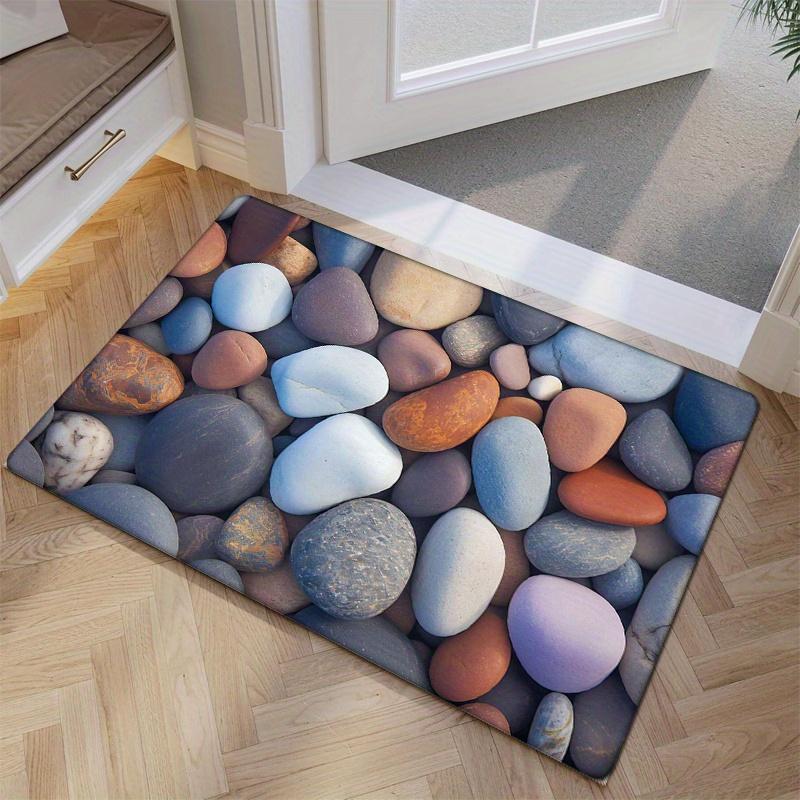

1pc Pebble Design Welcome Mat - Soft, Non-Slip, Machine Washable Polyester Doormat with Vibrant Stone Pattern for Entryway, Kitc 40cm x 60cm