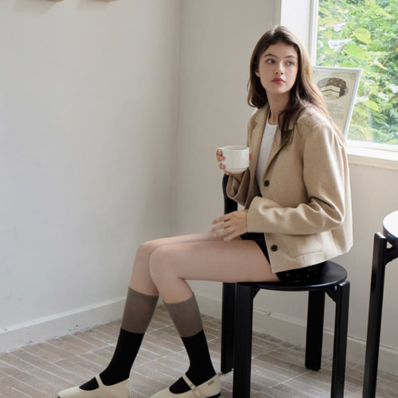 biarritz socks [2SET] Muffin two-tone layered socks 3 colors