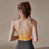 Sports Bra with Chest Pads, Women's Bra with Thin Shoulder Straps, Cross-Tie Tight-Fitting Yoga Wear, Quick-Dry Bra, Fitness Top