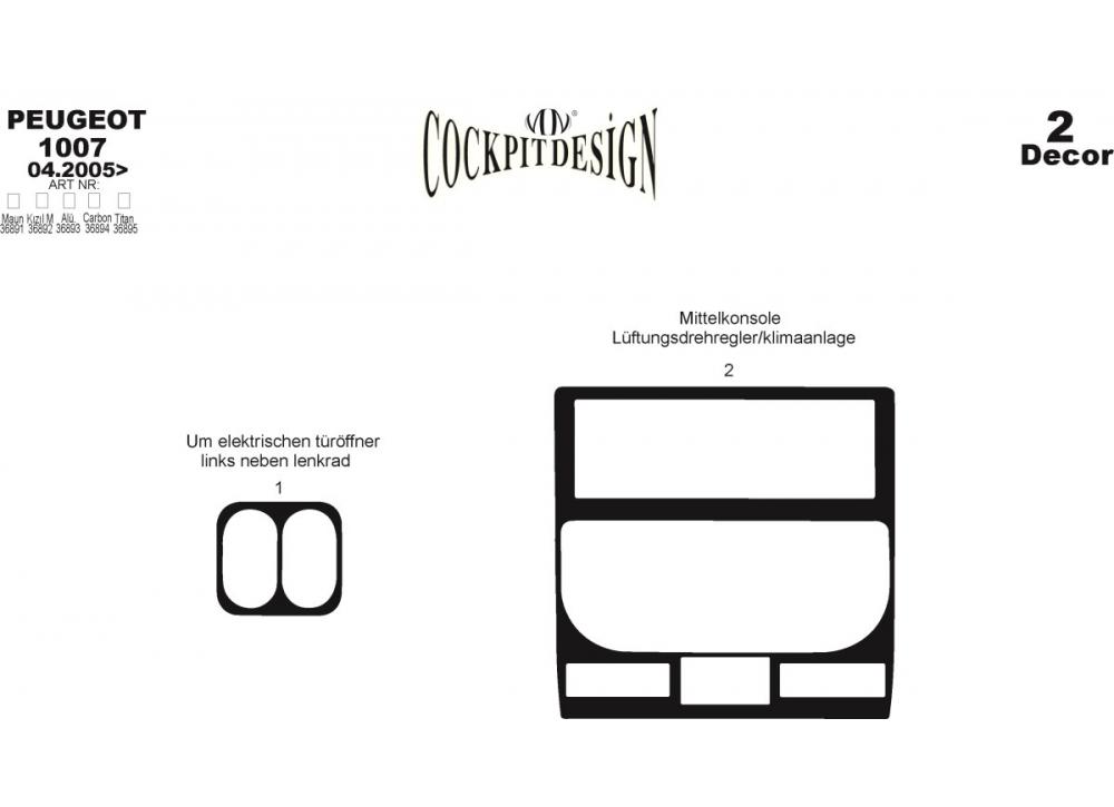 Panel Covers Wood for Peugeot 1007