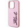Karl Lagerfeld Wrinkled Metal Signature Case for iPhone 15 Pro Pink