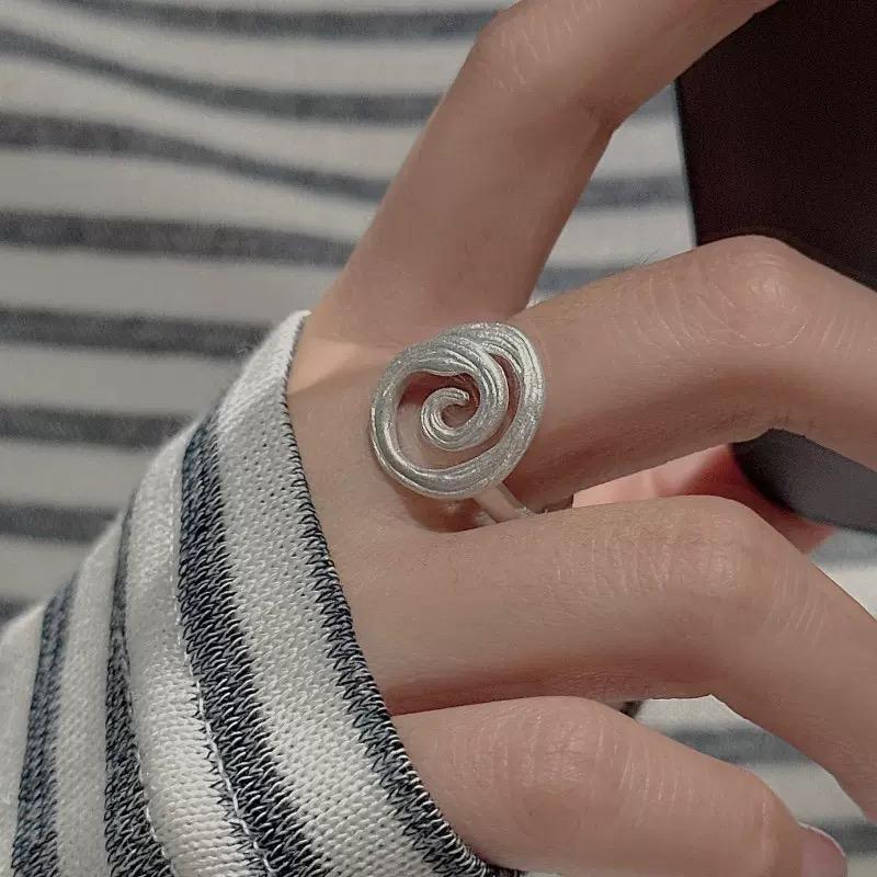 Xiaomi 925 Sterling Silver Rings For Women Geometric Fine Jewelry Finger Adjustable Cross Lines Ring For Party Birthday Gift