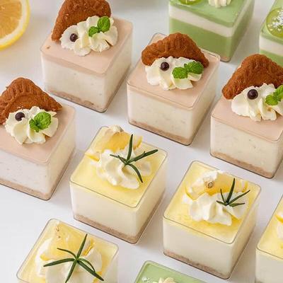 Tasses jetables pour mousse et pudding en forme de cube (100 paquets)