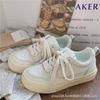 Thick-soled Big-headed Shoes Women's 2025 Summer Women's Shoes Increase Ins Breathable Casual Sports Shoes High Street Popular White Shoes