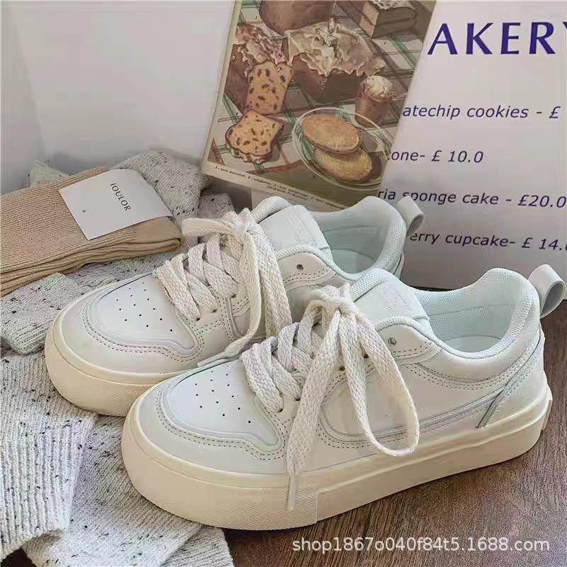 Thick-soled Big-headed Shoes Women's 2025 Summer Women's Shoes Increase Ins Breathable Casual Sports Shoes High Street Popular White Shoes