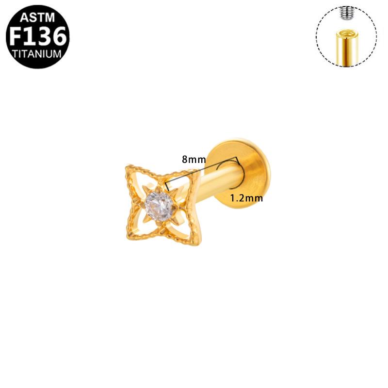 Titanium F136 Diamond Inlaid Ear and Lip Studs - Versatile, Elegant, European & American Style