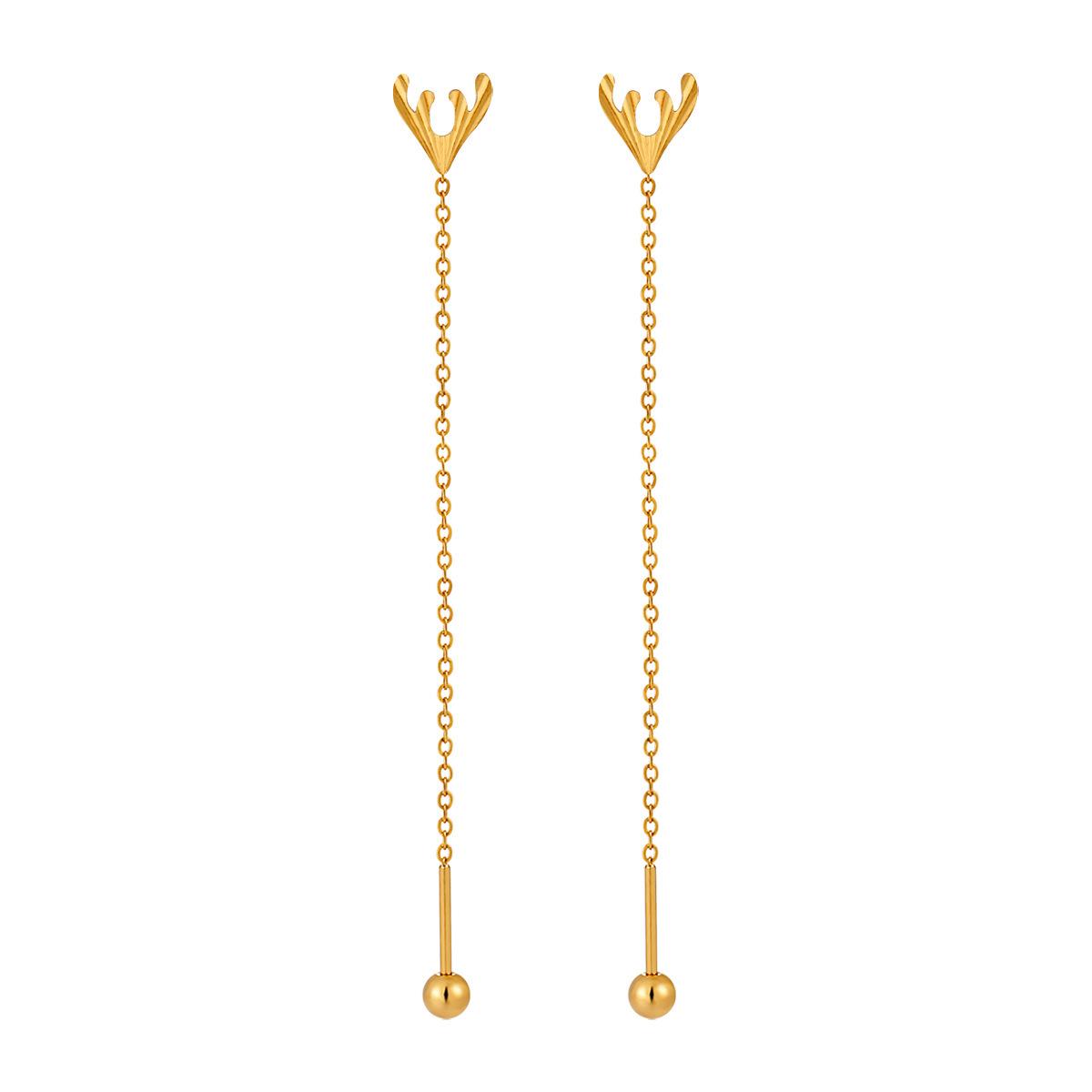 Korean Bow Earrings: Stylish Gold-Plated Titanium Steel with Floral Design