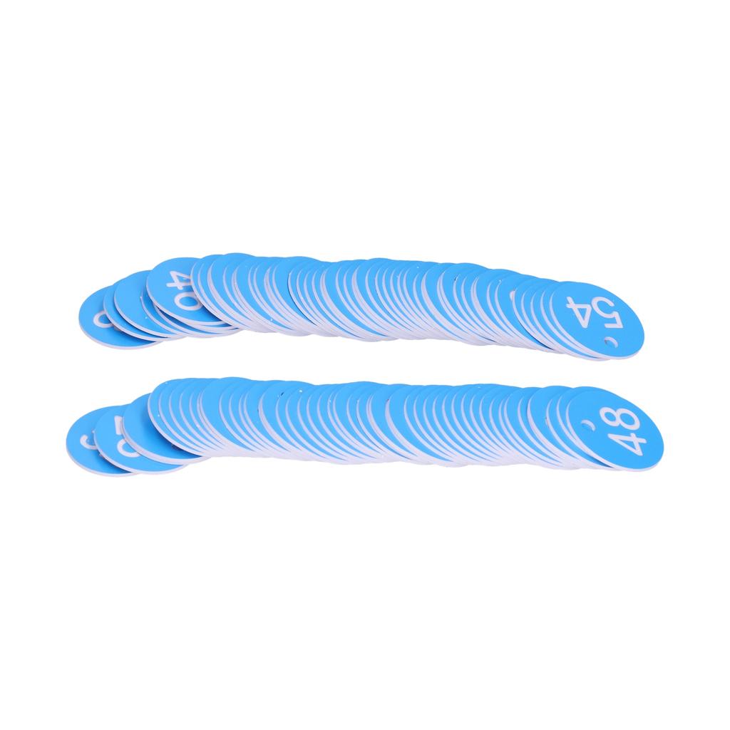 100Pcs Round Number Tag Beehive Sign Marker Labels with Hole Farm Beekeeping Accessory(Blue White )