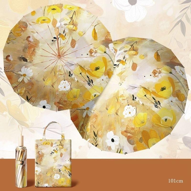 

16 Bone Aluminum Alloy Double-Layer Vinyl Double-Sided Parquet Super Large Windproof Sun Protection Ultraviolet Rain Protection Aluminum&16K