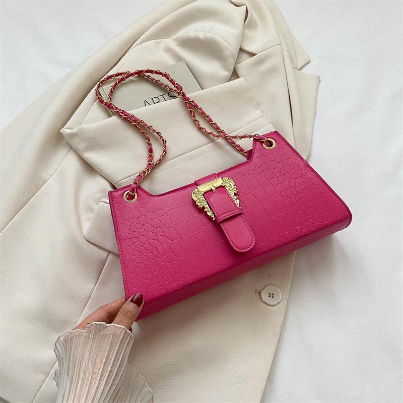 Chain trend bag women's summer new fashion simple shoulder bag casual trend messenger bag small square bag