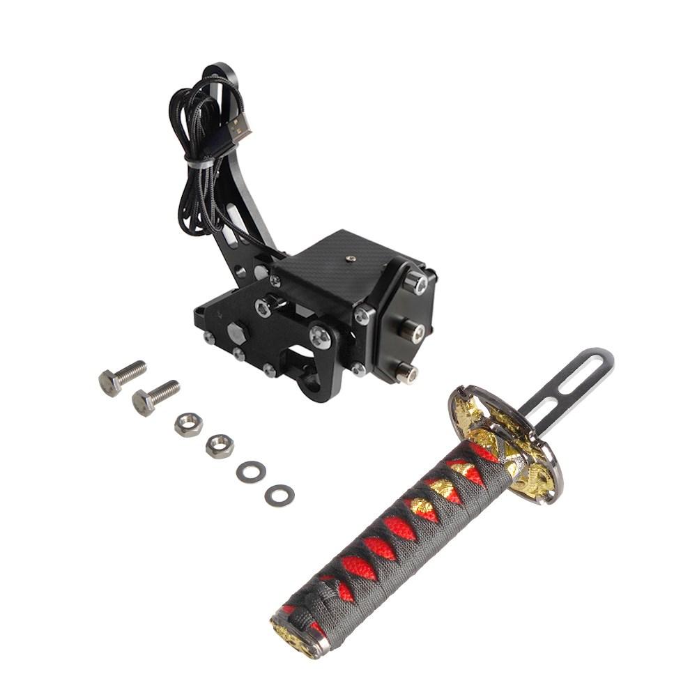 15CM/26CM Katana Handbrake Samurai Sword Handbrake For USB G25/27/29 T300 T500 PC SIM Racing Games Black&Red without Clamp